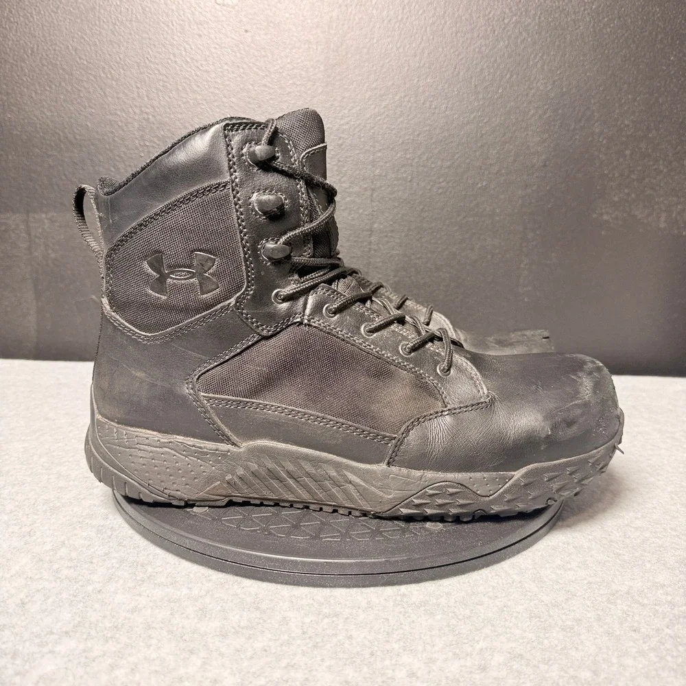 Under Armour Stellar Tactical Boots Mens Black Leather Nylon Work Boots 1268951